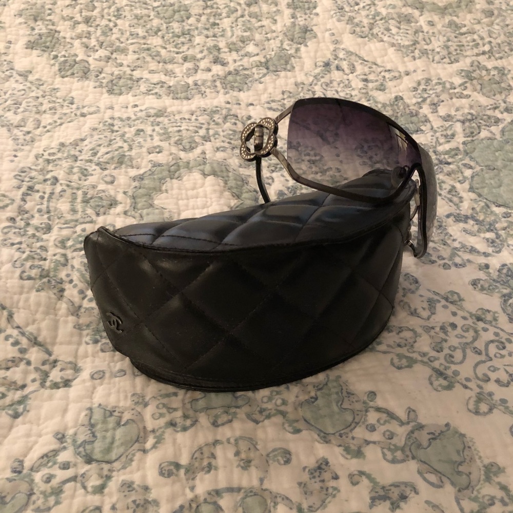 Chanel Camellia Shield Sunglasses 100% Authentic